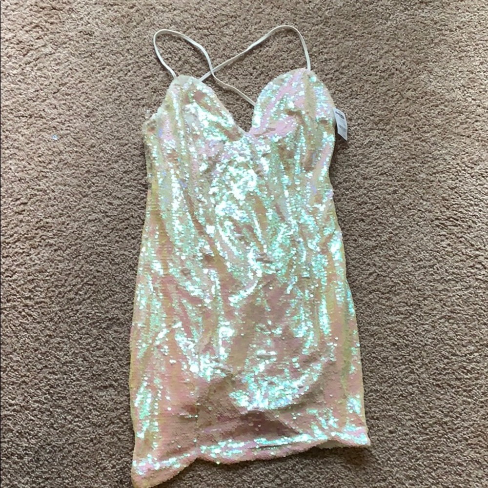 White sequence dress